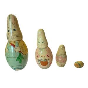Vintage Nesting Bunny Rabbit Family
